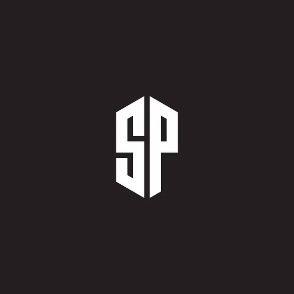 Монограма Логотипу Шаблоном Дизайну Форми Шестикутника Ізольовано Чорному Фоні — стоковий вектор