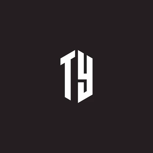 Logo Monogramm Mit Sechseckiger Design Vorlage Isoliert Auf Schwarzem Hintergrund — Stockvektor