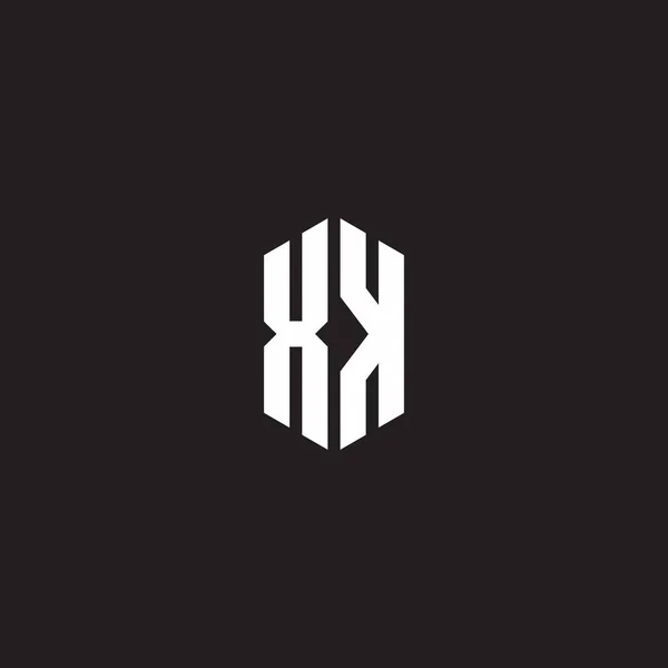 Монограмма Логотипа Рисунком Стиле Шестиугольника Черном Фоне — стоковый вектор