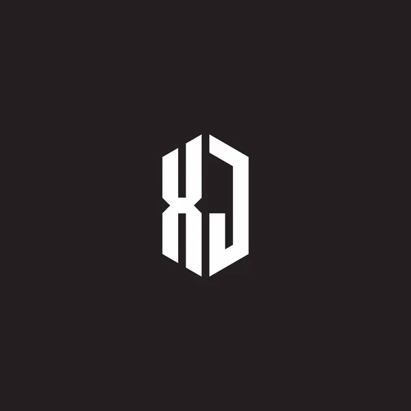 Logo Monogram Hexagon Shape Style Design Template Isolated Black Background — 스톡 벡터