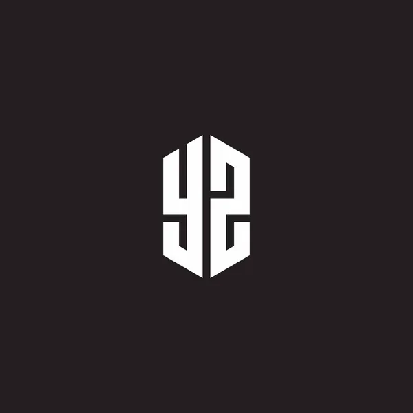Logo Monogram Hexagon Shape Style Design Template Isolated Black Background — Stockový vektor