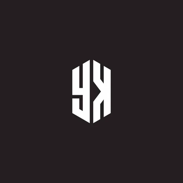 Монограма Логотипу Шаблоном Дизайну Стилю Шестикутника Ізольовано Чорному Тлі — стоковий вектор