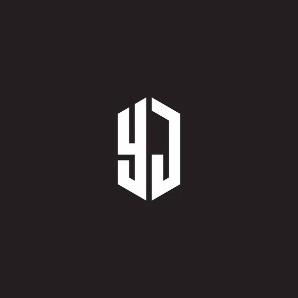 Logo Monogram Hexagon Shape Style Design Template Isolated Black Background — Vector de stock