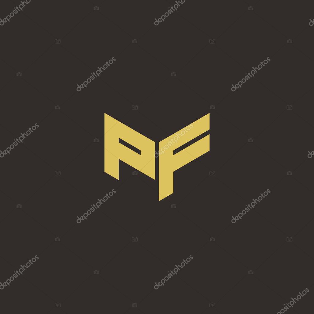 Logo Letter Initial Logo Designs Template with Gold and Black Background, Vector icon modern