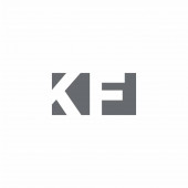 KF Logo monogram negatív tér stílusú design sablon elszigetelt fehér háttér