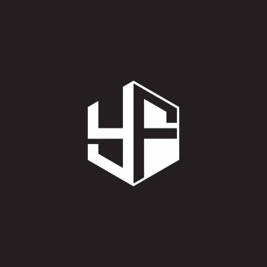 YF Y F FY Logo monogram hexagon with black background negative space style