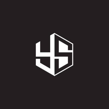 YS Y S SY Logo monogram hexagon with black background negative space style