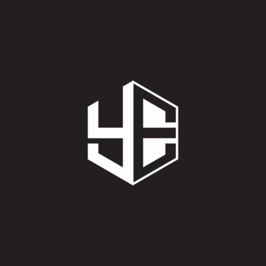 YE Y E EY Logo monogram hexagon with black background negative space style