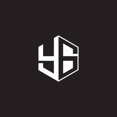 YG Y G GY Logo monogram hexagon with black background negative space style