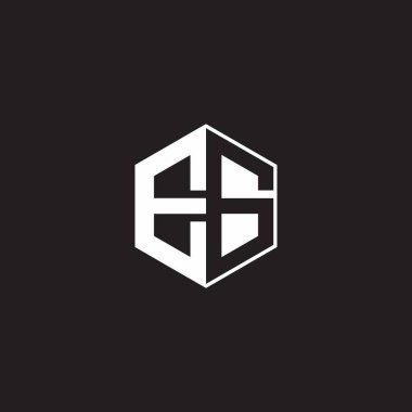 EG E G GE Logo monogram hexagon with black background negative space style