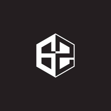 GZ G Z ZG Logo monogram hexagon with black background negative space style
