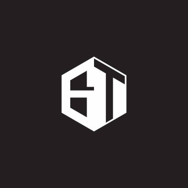 GT G T TG Logo monogram hexagon with black background negative space style