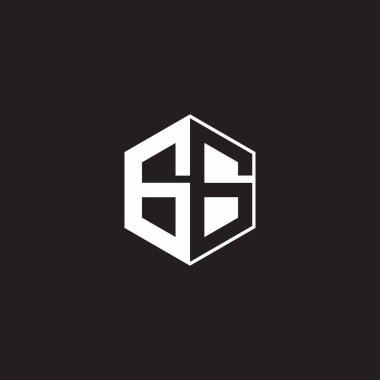 GG G Logo monogram hexagon with black background negative space style