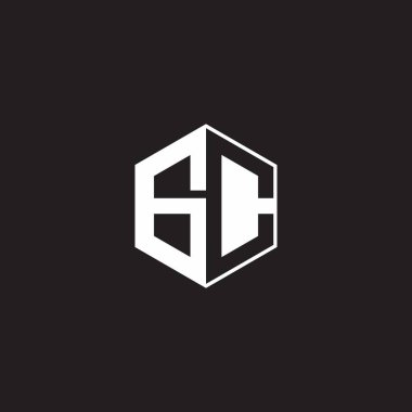 GC G C CG Logo monogram hexagon with black background negative space style