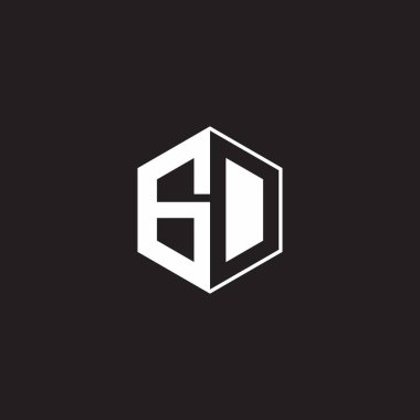 GD G D DG Logo monogram hexagon with black background negative space style