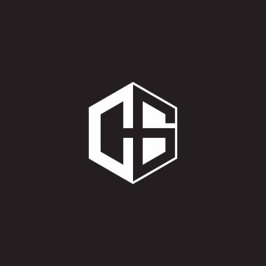 CG C G GC Logo monogram hexagon with black background negative space style
