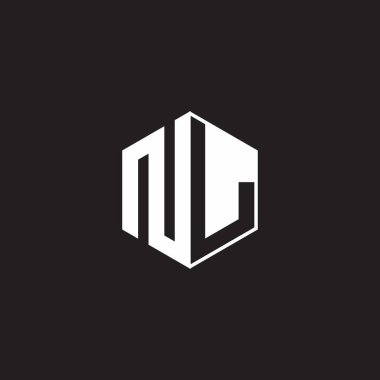 NL N L LN Logo monogram hexagon with black background negative space style