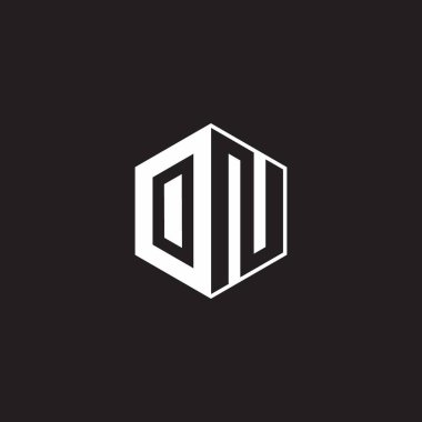 ON O N NO Logo monogram hexagon with black background negative space style