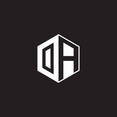 OA O A AO Logo monogram hexagon with black background negative space style