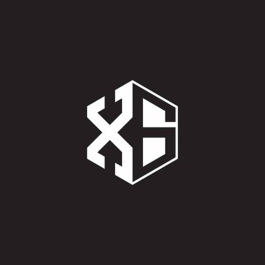 XG X G GX Logo monogram hexagon with black background negative space style