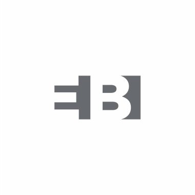 EB Logo monogram with negative space style design template isolated on white background