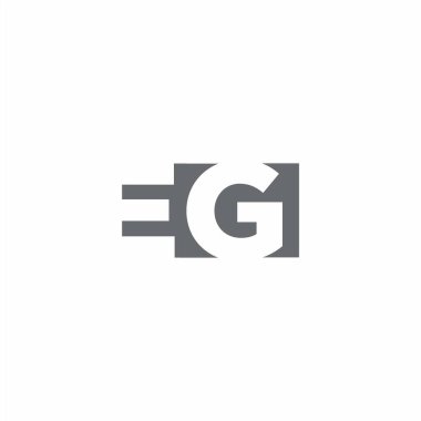 EG Logo monogram with negative space style design template isolated on white background