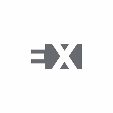 EX Logo monogram with negative space style design template isolated on white background