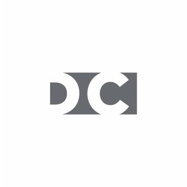 DC Logo monogram with negative space style design template isolated on white background