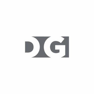 DG Logo monogram with negative space style design template isolated on white background