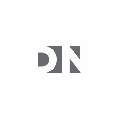 DN Logo monogram with negative space style design template isolated on white background