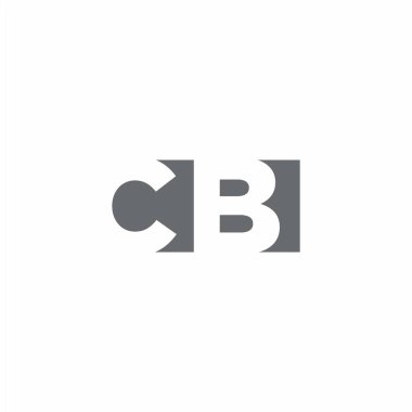 CB Logo monogram with negative space style design template isolated on white background