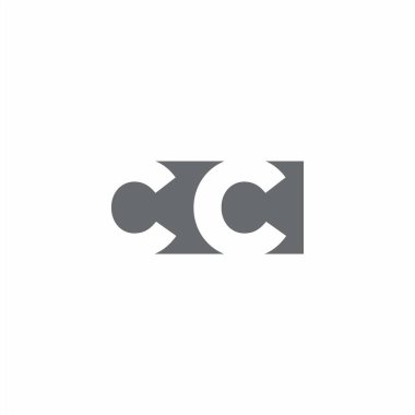 CC Logo monogram with negative space style design template isolated on white background
