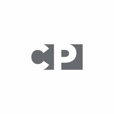 CP Logo monogram with negative space style design template isolated on white background