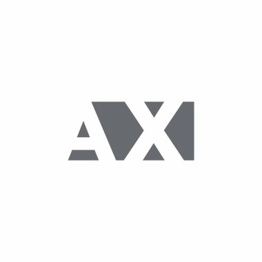 Beyaz arkaplanda izole edilmiş negatif uzay tarzı tasarım şablonu içeren AX Logo monogramı