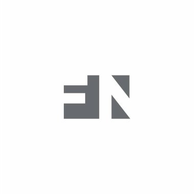 Beyaz arkaplanda izole edilmiş negatif uzay tarzı tasarım şablonuna sahip FN Logo monogramı