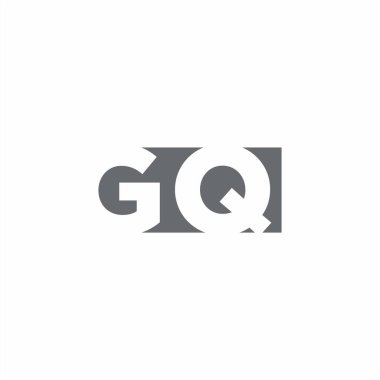 Beyaz arkaplanda izole edilmiş negatif uzay tarzı tasarım şablonuna sahip GQ Logo monogramı
