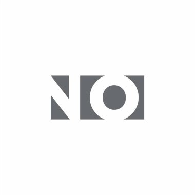 Beyaz arkaplanda izole edilmiş negatif boşluk tasarım şablonuna sahip HAYIR logo monogramı