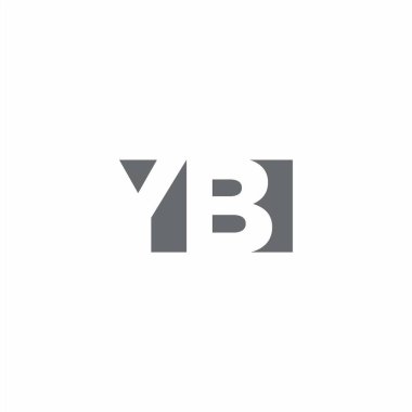 YB Logo monogram with negative space style design template isolated on white background vector