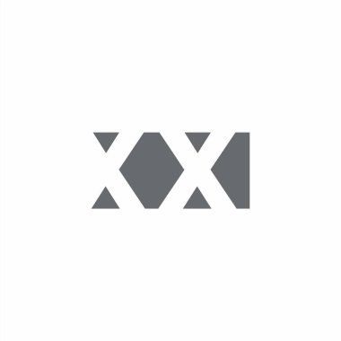 Negatif uzay biçimi tasarım şablonu beyaz arkaplanda izole edilmiş XX Logo monogramı