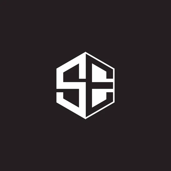 Logo Monogram Hexagon Black Background Negative Space Style — Wektor stockowy