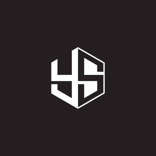 Logo Monogram Hexagon Black Background Negative Space Style — Διανυσματικό Αρχείο