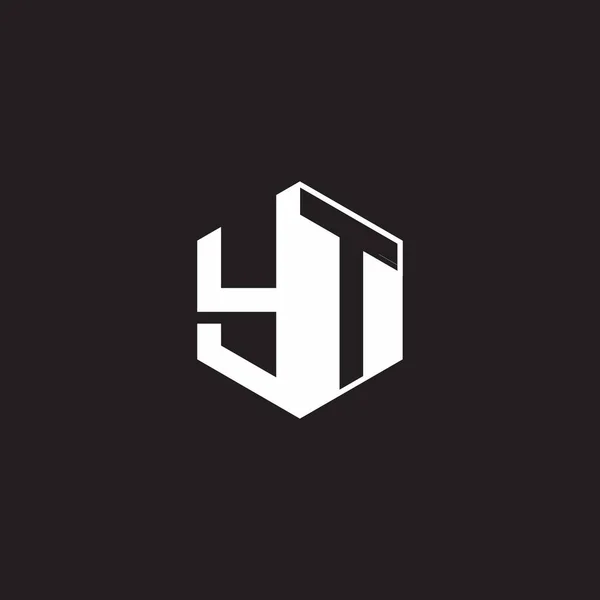 Логотип Шестиугольник Монограммы Черным Фоном Негативный Стиль Пространства — стоковый вектор