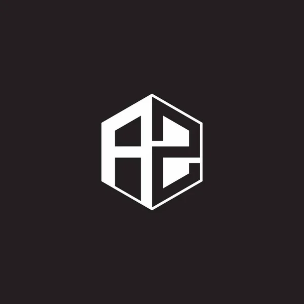 Logo Monogramm Hexagon Mit Schwarzem Hintergrund Negativ Space Style — Stockvektor