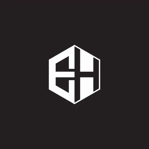 Logo Monogram Hexagon Black Background Negative Space Style — Wektor stockowy