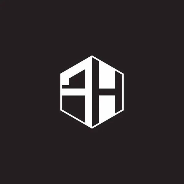 Монограмма Логотипа Шестиугольник Негативным Пробелом Черном Фоне — стоковый вектор