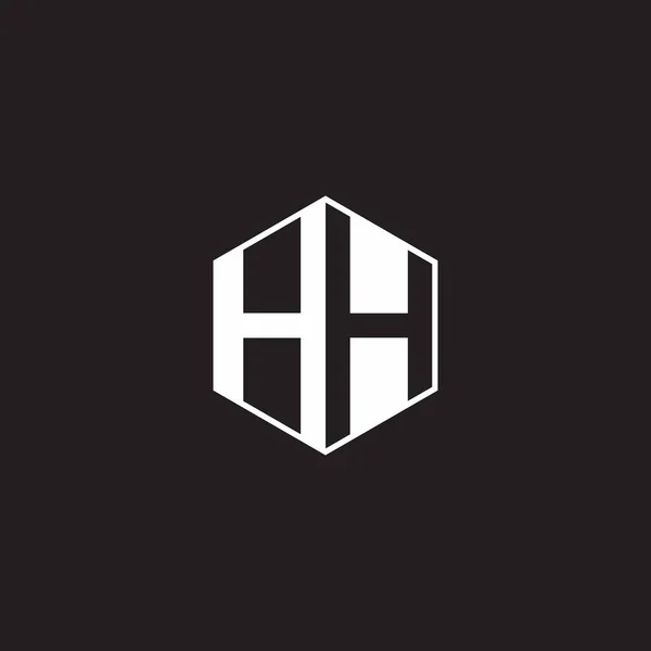 Logo Monogram Hexagon Black Background Negative Space Style — Wektor stockowy