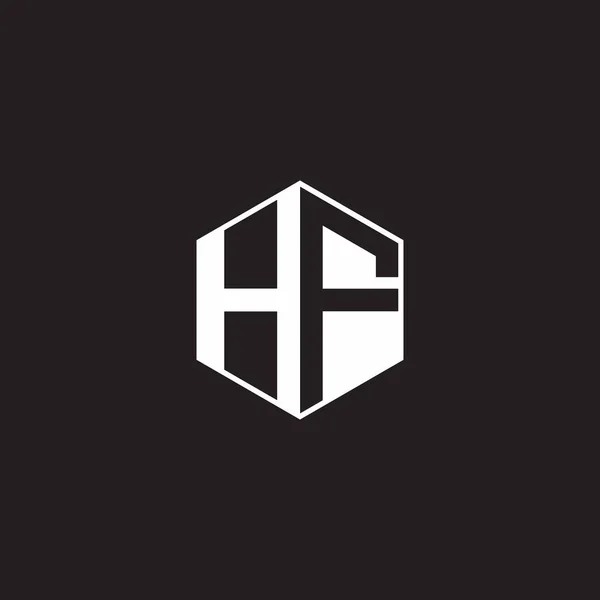 Logo Monogram Hexagon Black Background Negative Space Style — Vetor de Stock