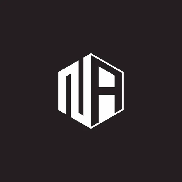 Einem Logo Monogramm Sechseck Mit Schwarzem Hintergrund Negativen Raum Stil — Stockvektor