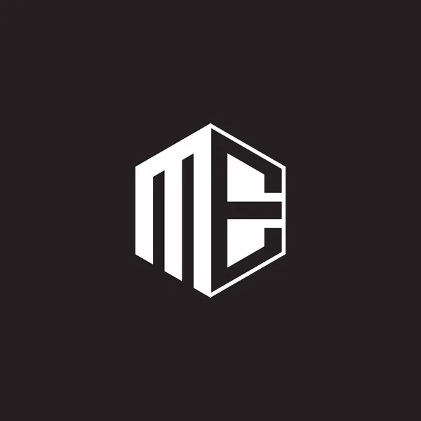 Logo Monogram Hexagon Black Background Negative Space Style — 스톡 벡터