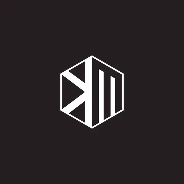 Logo Monogramm Hexagon Mit Schwarzem Hintergrund Negativer Weltraum Stil — Stockvektor